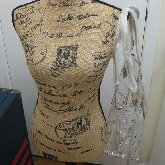 NWOT Guess logo clear plastic beach bag tote - Picture 6 of 7